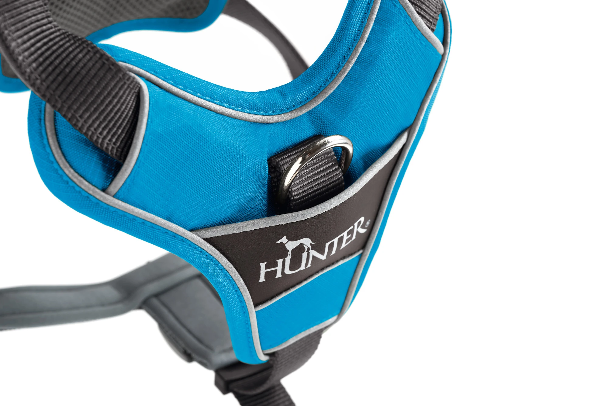 Hunter Divo hundesele M lyseblå/grå just mave 56-73 cm - Stabil pasform og aktiv komfort